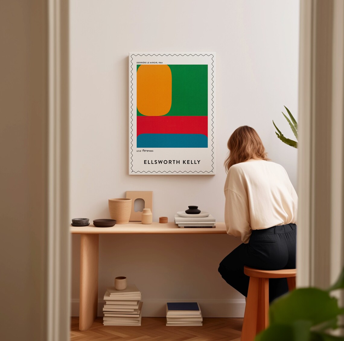 Ellsworth Kelly Derriere Le Miroir 1964 Stamp Color Block Art Poster - Image 5