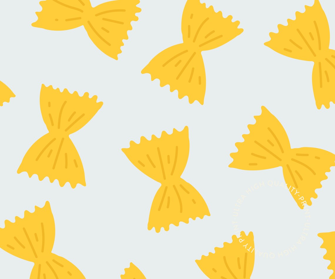 Pasta Farfalle 50 Stamp Style Cute Kitchen Food Wall Art Poster - Image 4