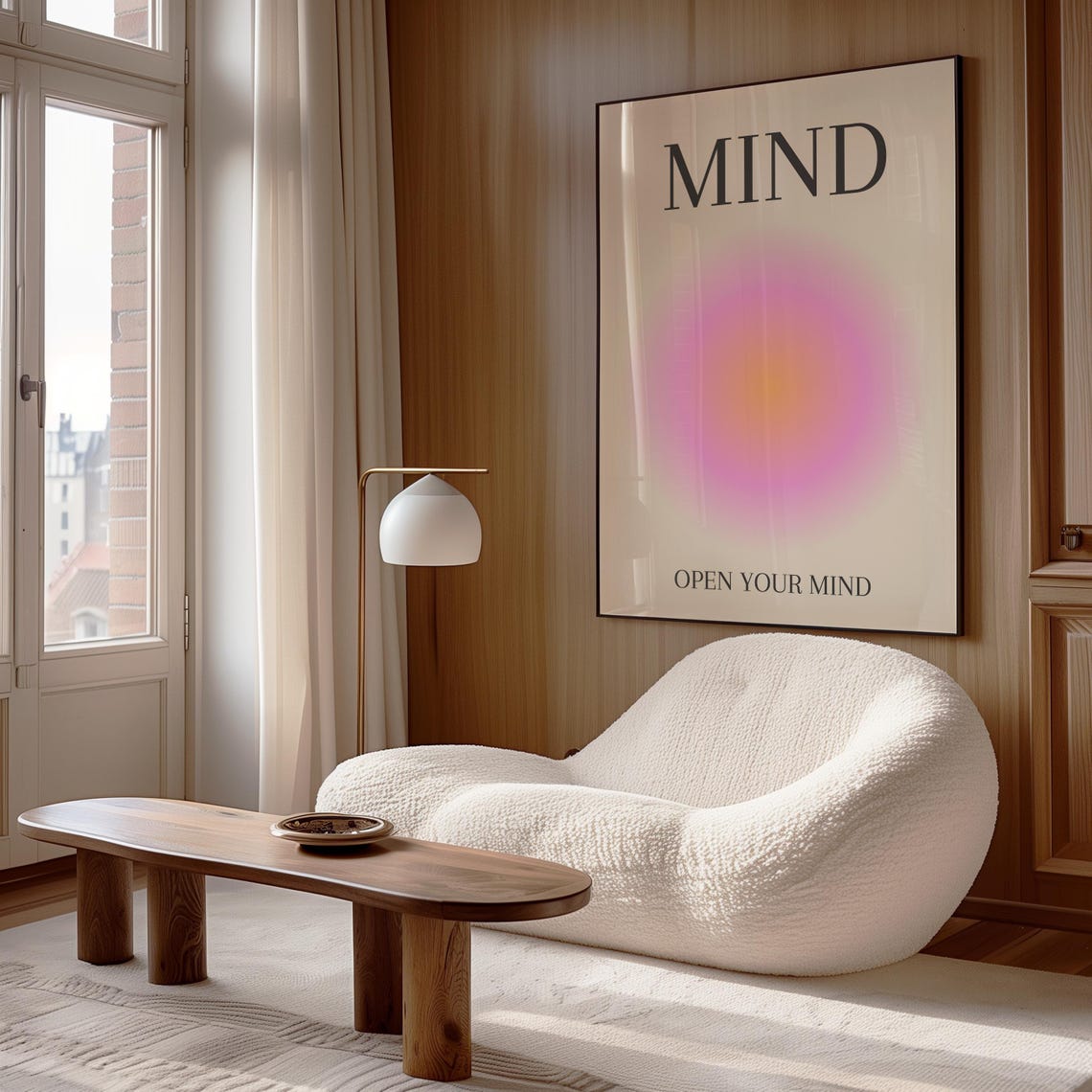 Open Your Mind Pink Aura Minimalist Growth Mindset Affirmation Poster - Image 3