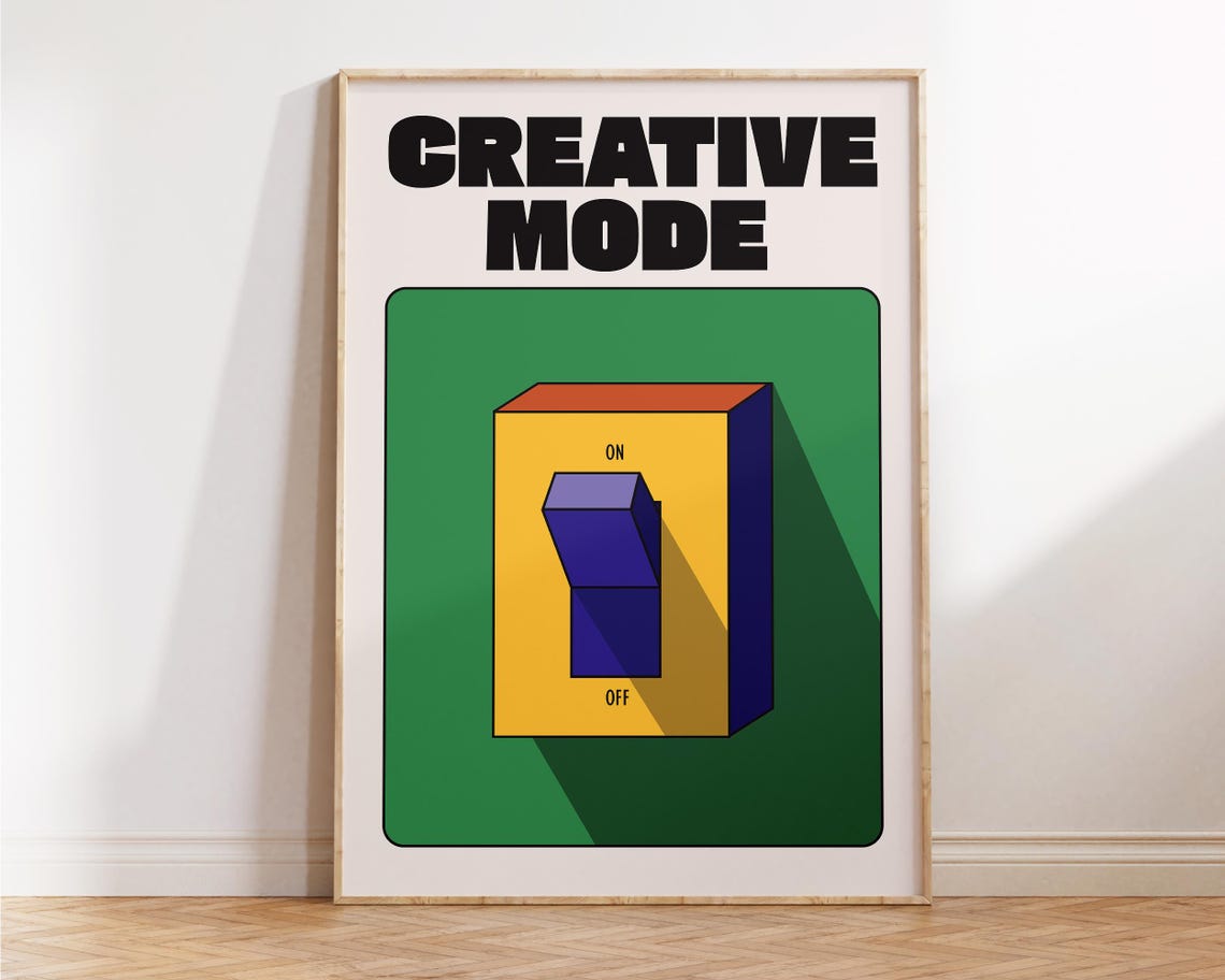 Creative Mode Green Retro Light Switch Pop Art Motivational Poster - Image 3