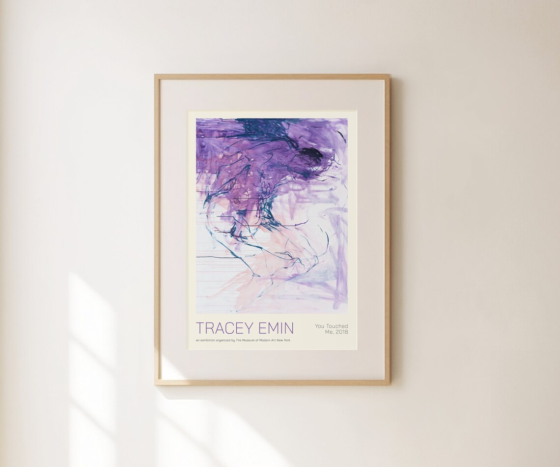 Tracey Emin You Touched Me 2018 Purple Abstract Figure Art Poster - Image 2