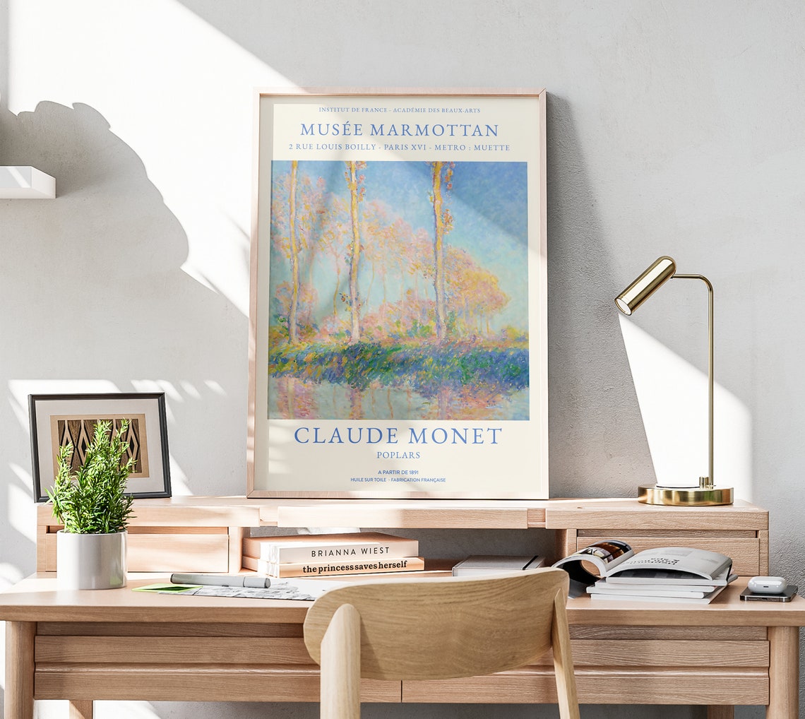 Claude Monet Poplars Museum Exhibition Pastel Impressionist Art Poster - Image 3