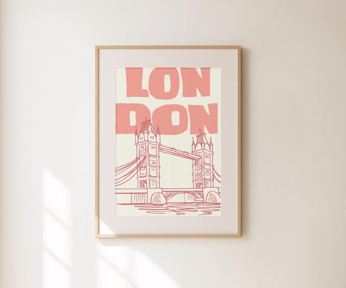 Retro London Wall Art Trendy London Bridge Poster Aesthetic Travel Wall Art For Living Room Apartment Decor Cute Travel Poster - Image 4