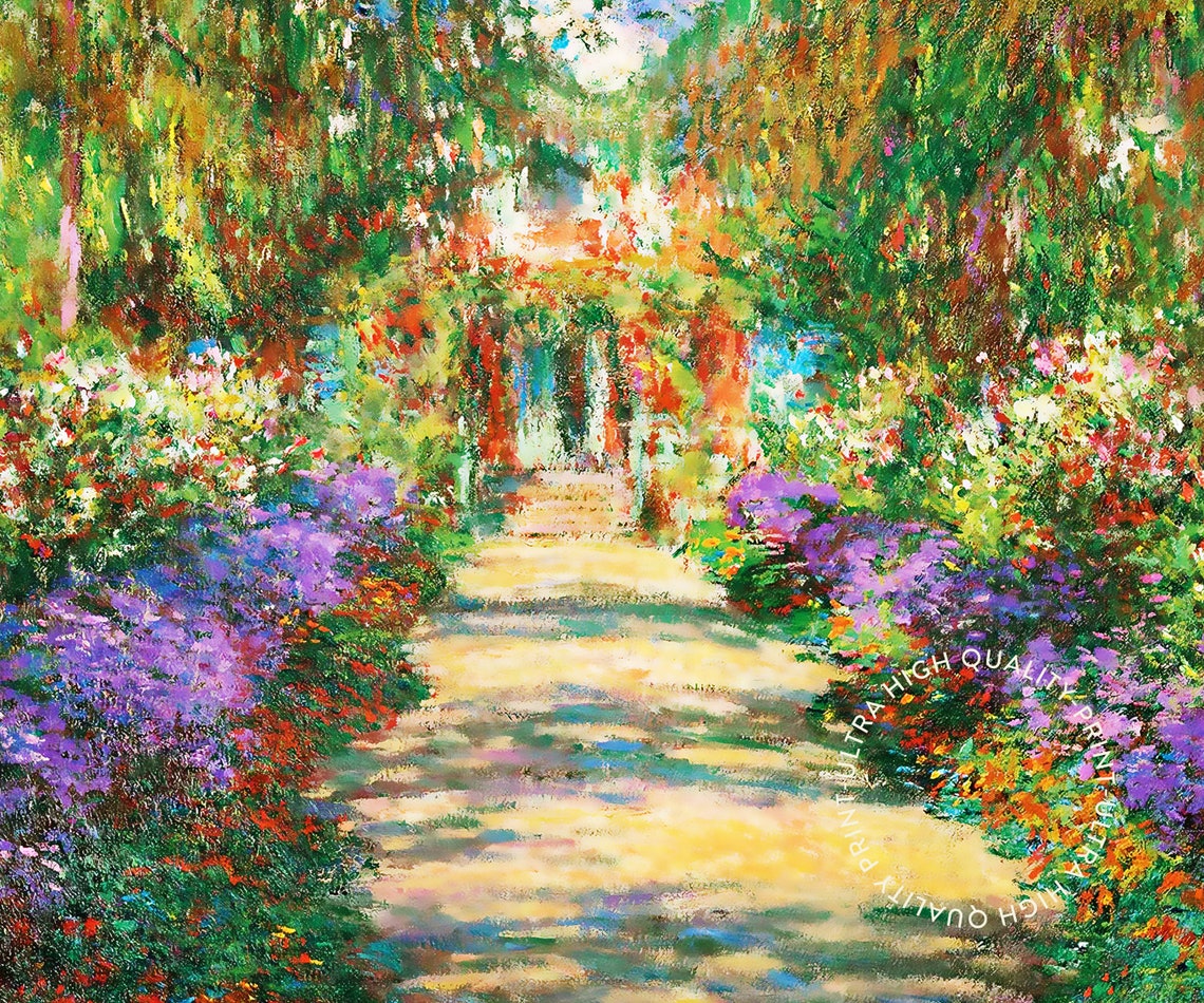 Claude Monet Garden Pathway Giverny Flower Museum Exhibition Poster - Image 5