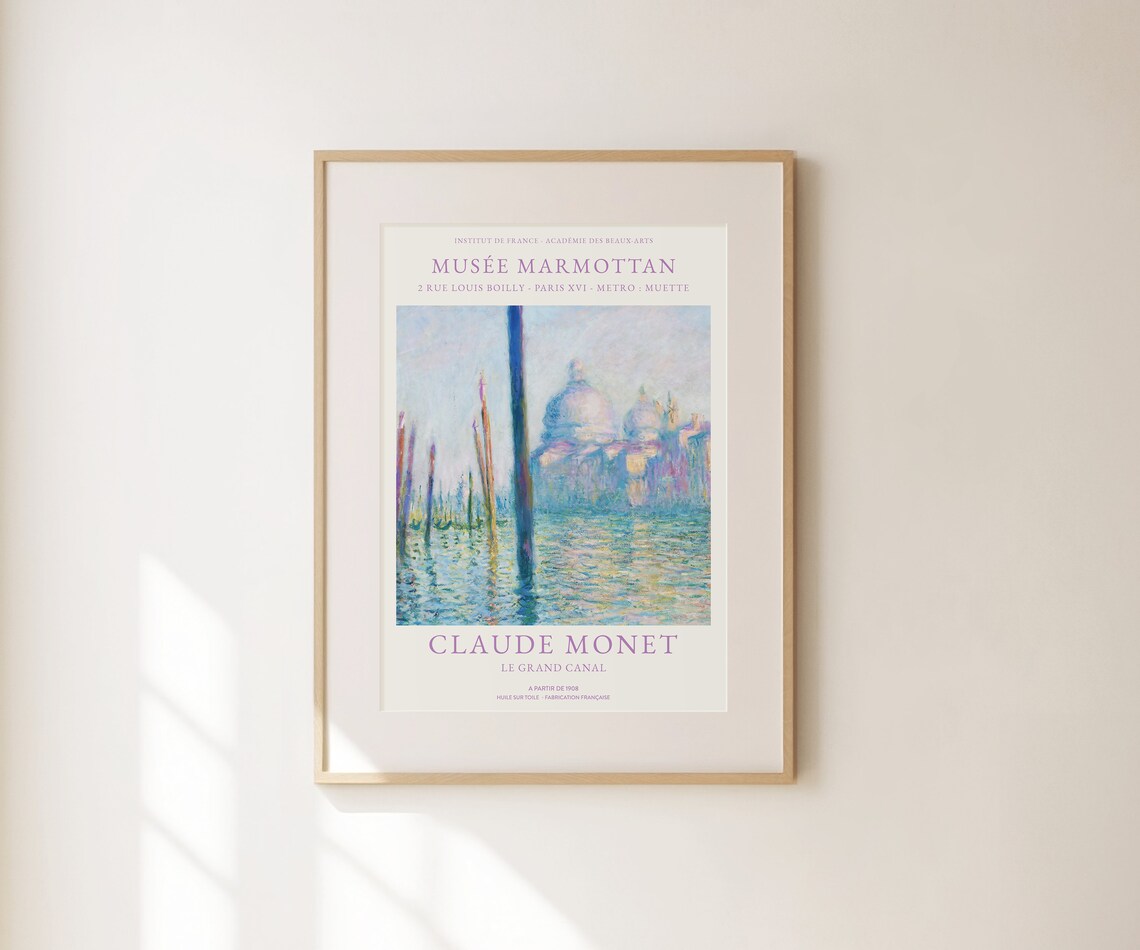 Claude Monet Le Grand Canal Venice Water Impressionist Museum Exhibition Print - Image 2