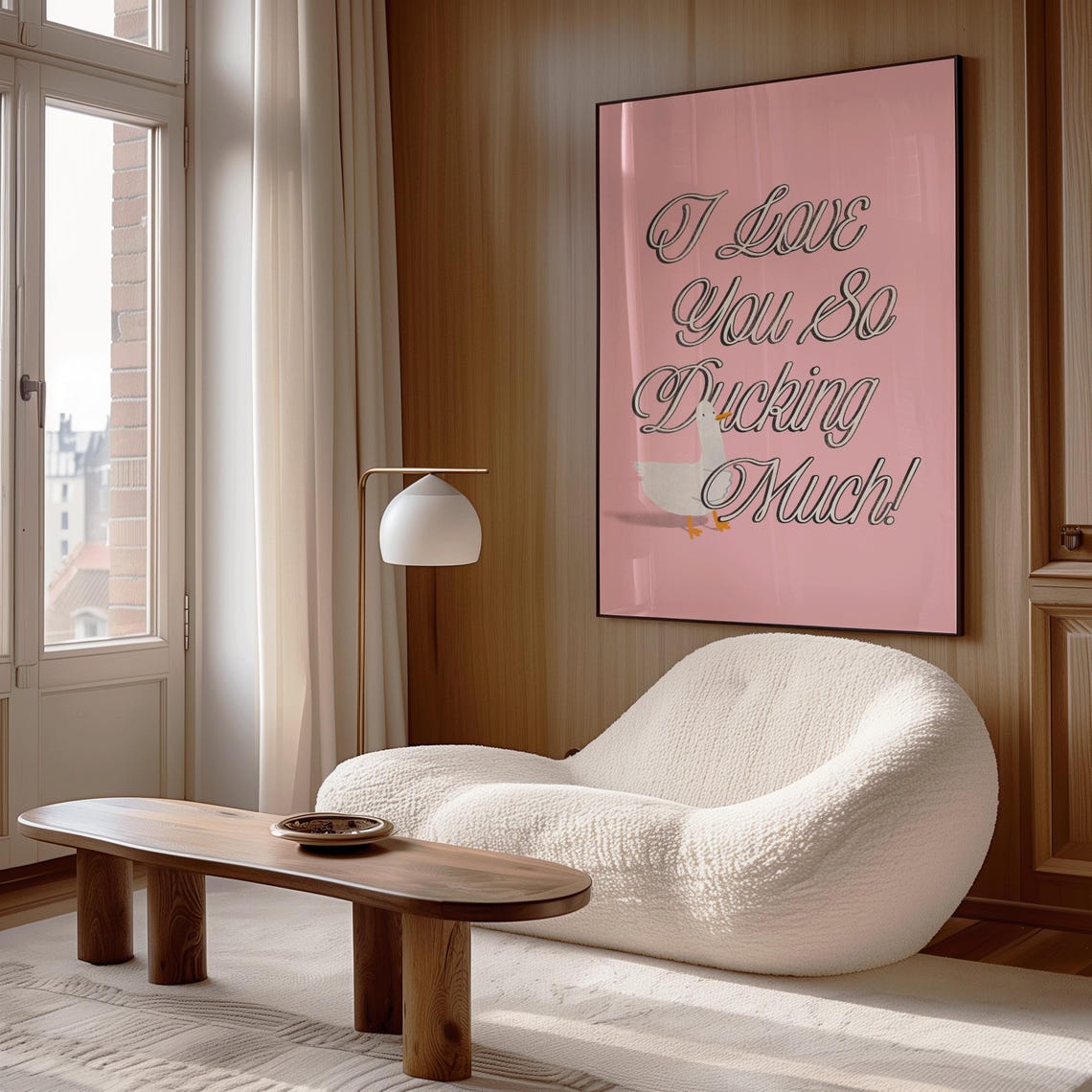 I Love You So Ducking Much Funny Pink Script Quote Duck Wall Art - Image 4