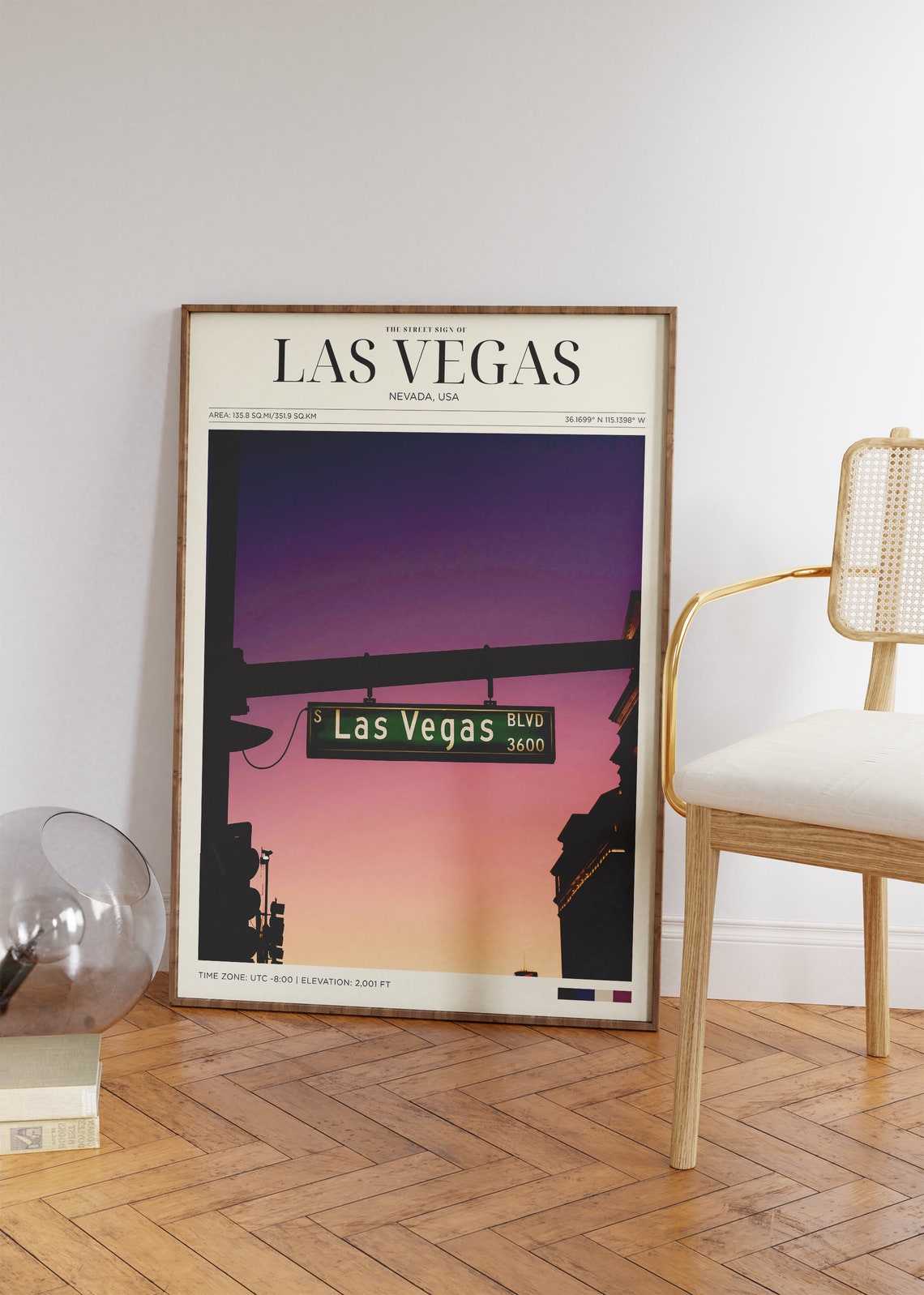Travel Poster Las Vegas Strip Poster Las Vegas Sunset Print Las Vegas Wall Art For Living Room Large Modern Office Cities Wall Art - Image 2