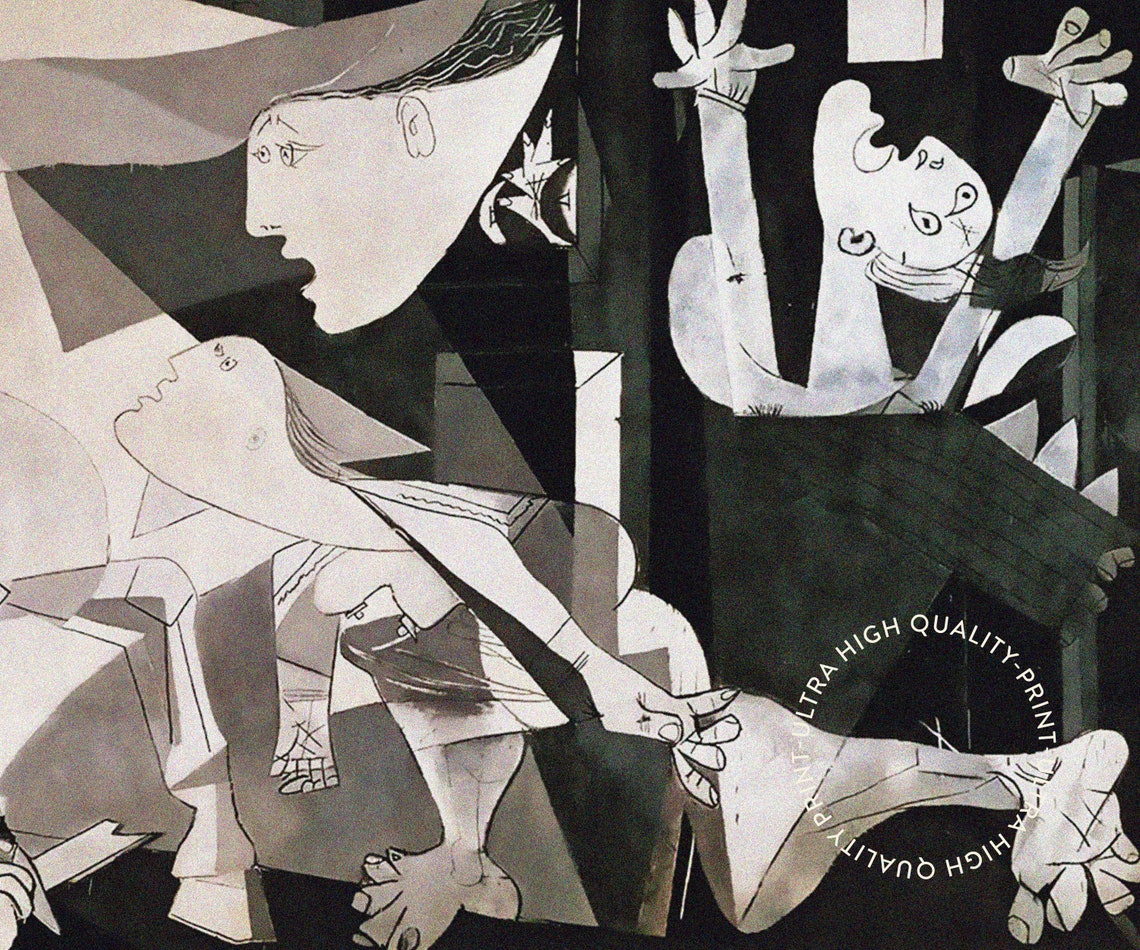 Pablo Picasso Guernica 1937 Black White Cubist Exhibition Art Poster - Image 5