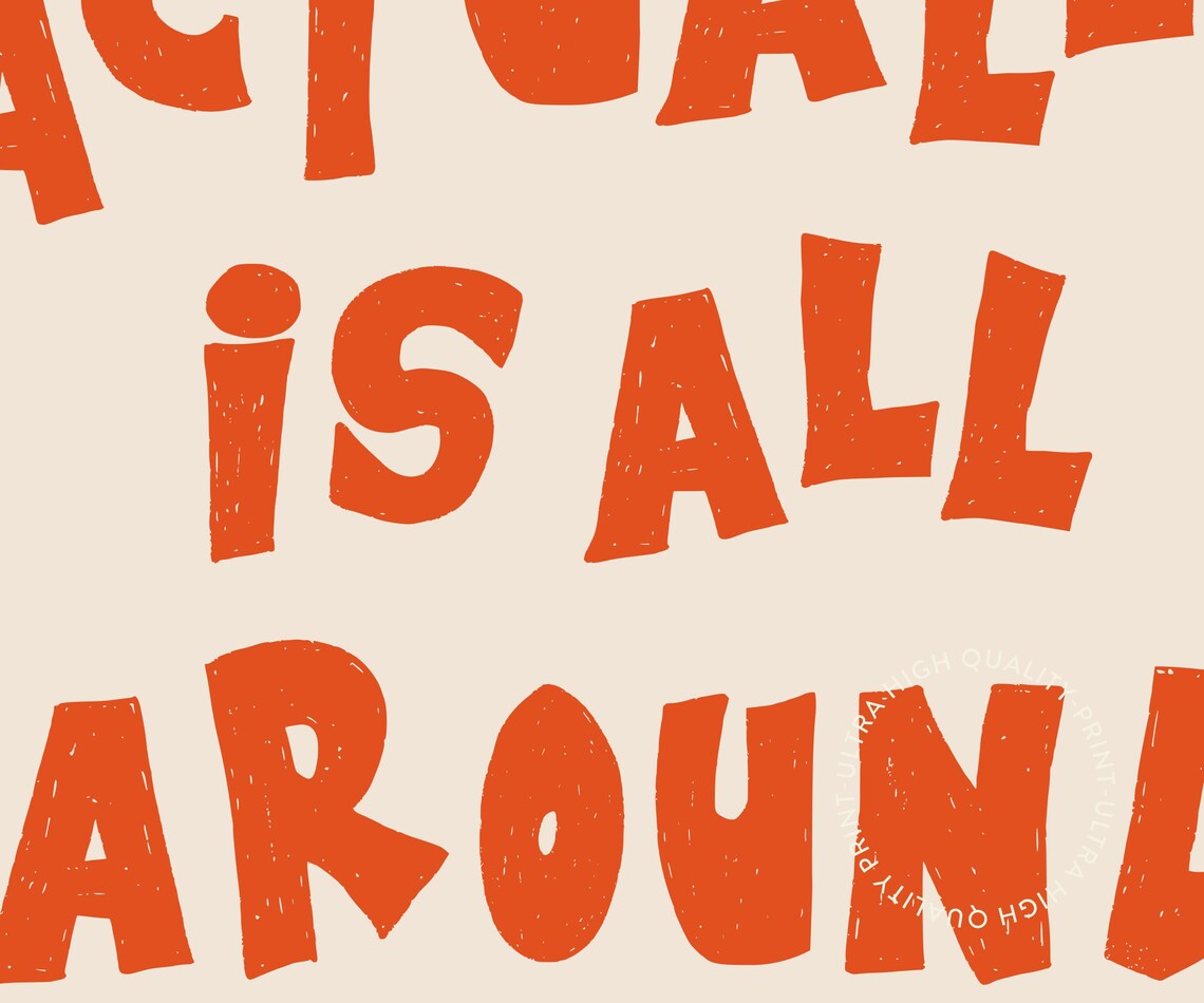Love Actually Is All Around You Red Heart Typography Quote Poster - Image 5