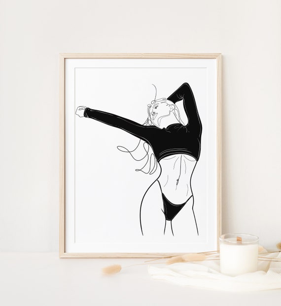 Line Drawing Woman Female Body Art Woman Body Art Continuous Line Art Art One Line Print Feminist Wall Art