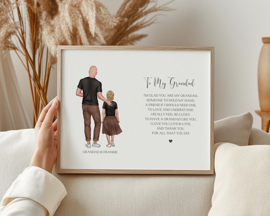 Grandad And Granddaughter Print Grandpa Gift From Granddaughter Grandad Birthday Gifts Grandpa Christmas Gifts Grandad Fathers Day Print