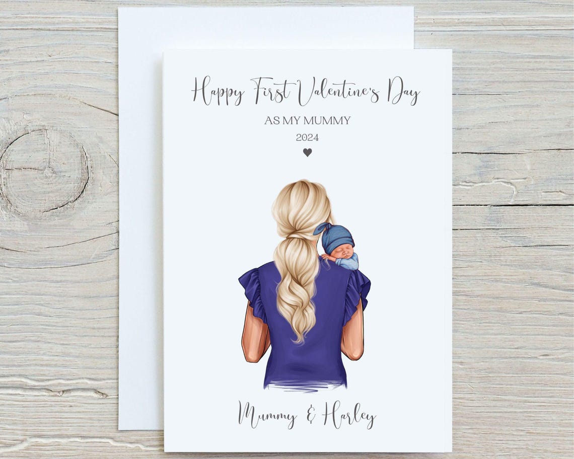Personalized First Valentine's as My Mummy Print with Baby Boy