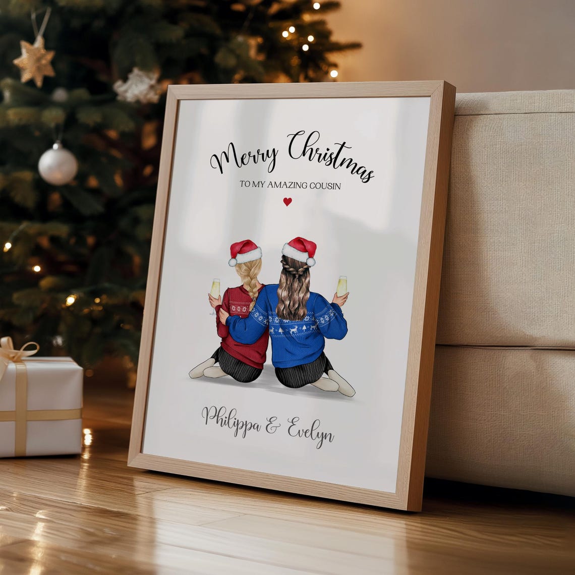 Christmas Gifts For Cousin Cousin Christmas Gift Christmas Presents For Cousin Cousin Xmas Gifts Personlaised Cousins Christmas Print