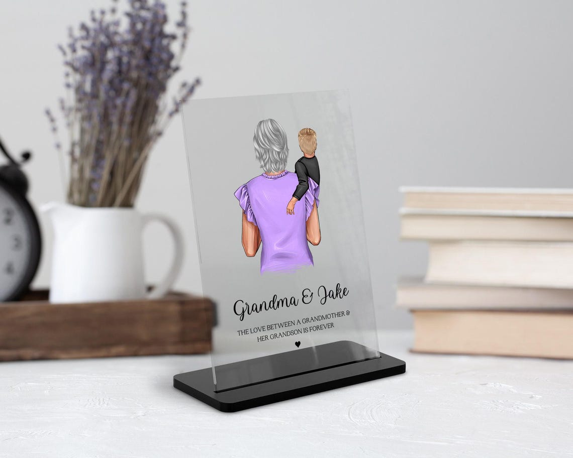 Grandmother And Grandson Forever Personalized Granny Plaque Print