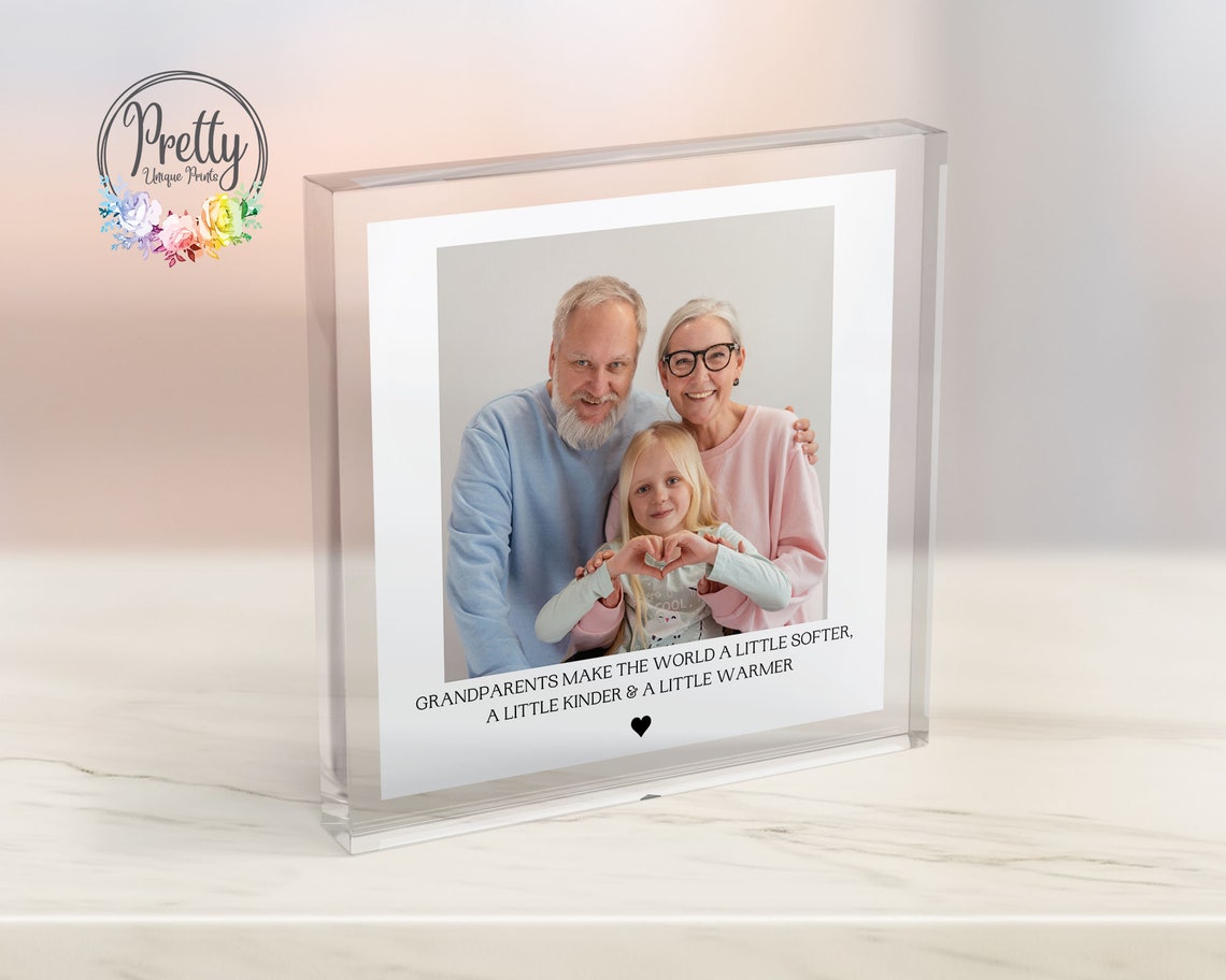 Acrylic Photo Block Keepsake For Grandparents Grandma Gifts Grandpa Gifts Grandad Gifts Grandparents Christmas Gifts