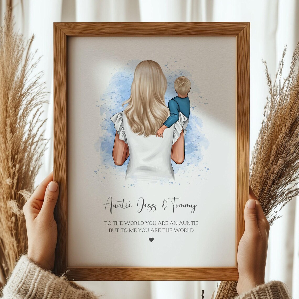 To The World You Are An Auntie Nephew Love Watercolor Poster
