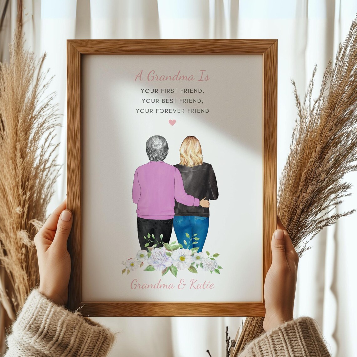 A Grandma Is Your First Best Forever Friend Floral Quote Poster