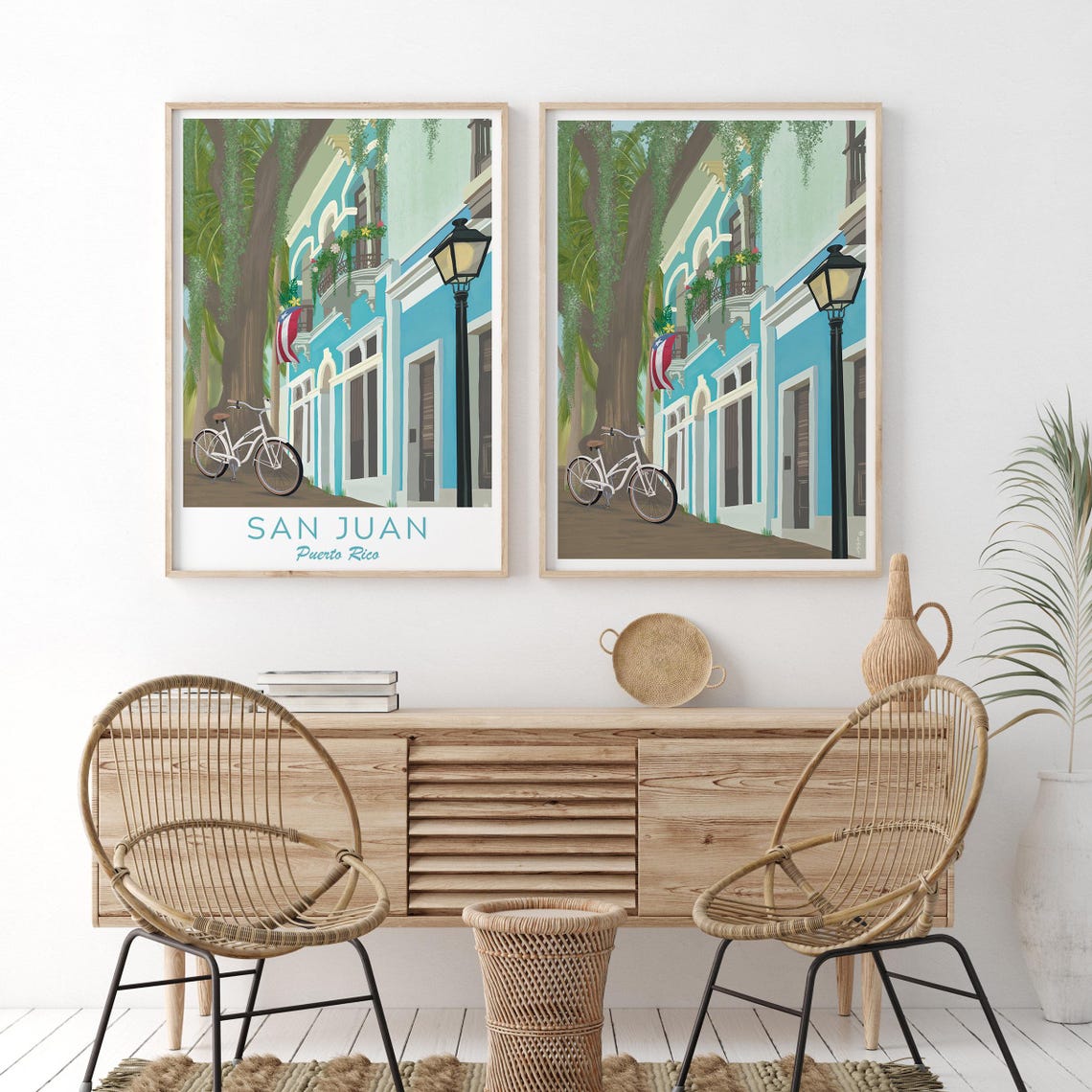 Puerto Rico Illustration San Juan Print Puerto Rico Wall Art Puerto Rico Gift Puerto Rican Flag Illustration Latin America Poster - Image 2
