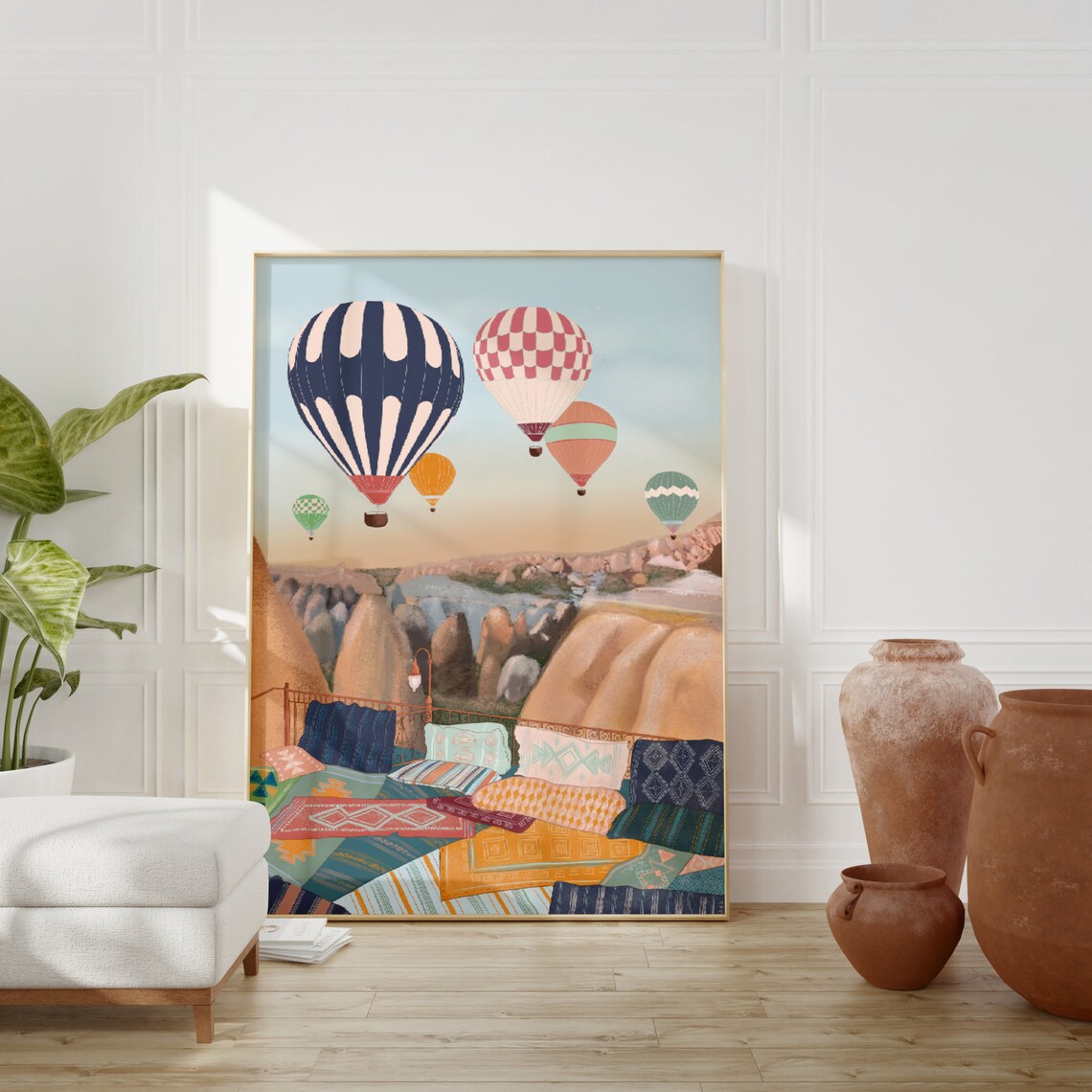 Cappadocia Hot Air Balloons Terrace Rugs Fairytale Valley Art Poster - Image 3