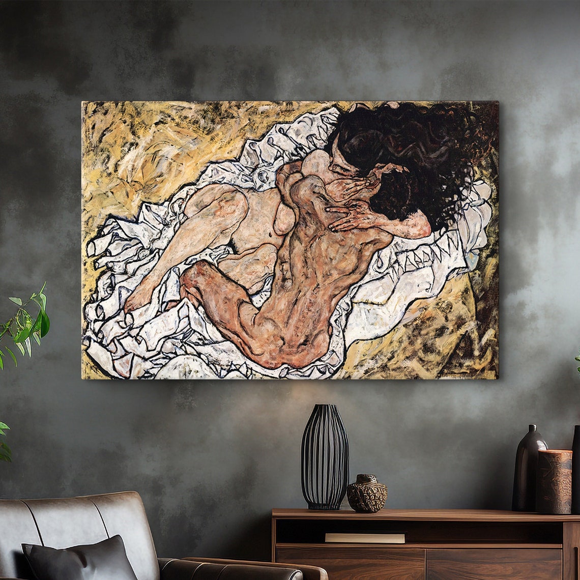Egon Schiele Poster Lovers Mand And Woman Print Egon Schiele Exhibition Poster The Embrace Poster Art Reproduction