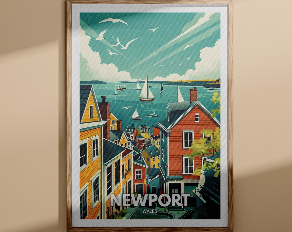 Newport Print Newport Poster Uk Wall Art Wales Wall Art Decor British Travel Poster United Kingdom Print Wales City Art