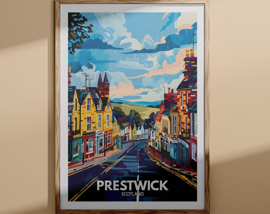 Prestwick Print Prestwick Poster Uk Wall Art Scotland Wall Art Decor Uk Travel Poster United Kingdom Print Scotland City Art