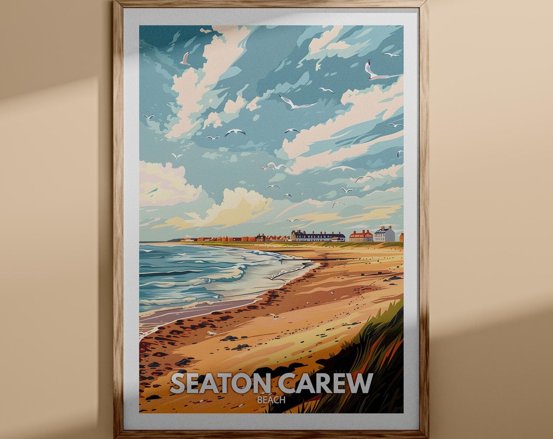 Seaton Carew Beach Print Seaton Carew Beach Poster Seaton Carew Travel Poster Seaton Carew Wall Art United Kingdom Beach Art