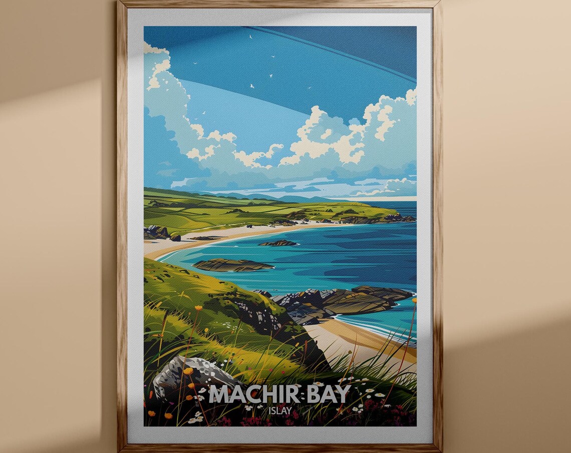 Machir Bay Islay Scotland Green Coast Sandy Bay Wildflowers Poster