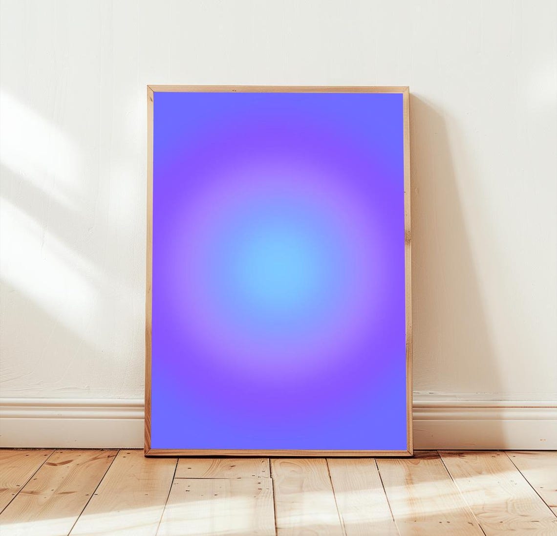 Lavender Blue Aura Gradient Glow Serene Dreamy Abstract Art Poster