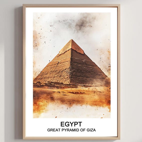 The Great Pyramid Of Giza Egypt Vacation Travel Art Poster Print