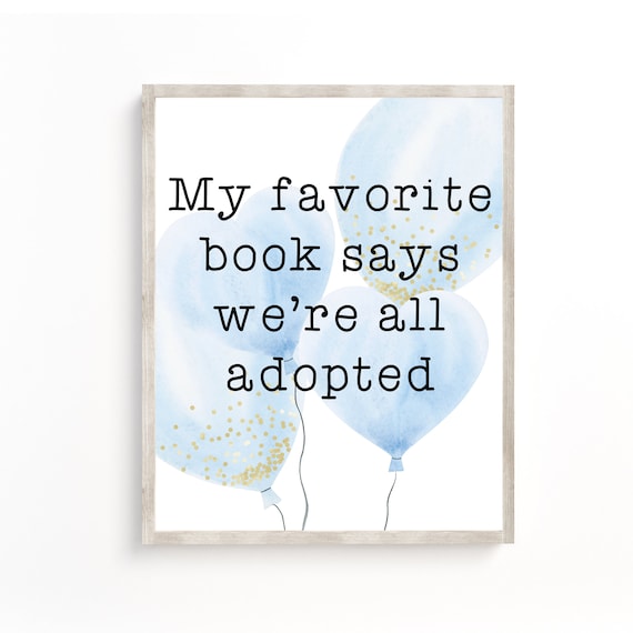 Adoption Gotcha Day Baby Boy Sign, Wall Art Print