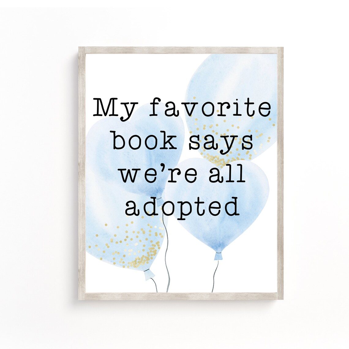 Adoption Gotcha Day Baby Boy Sign, Wall Art Print