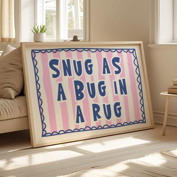 Snug As A Bug Retro Nursery Art Print