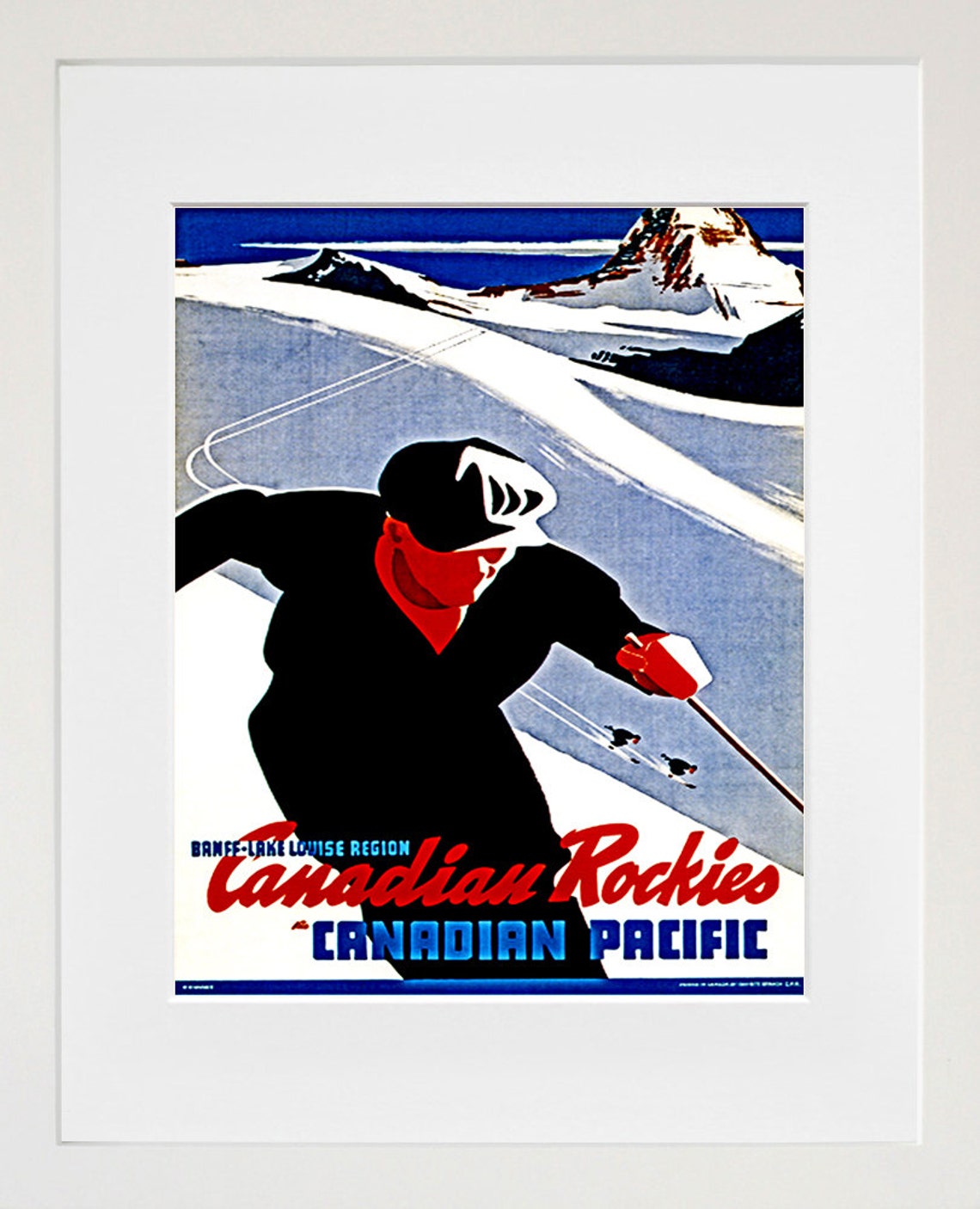 Canadian Rockies Banff Ski Vintage Canadian Pacific Rail Poster - Image 2