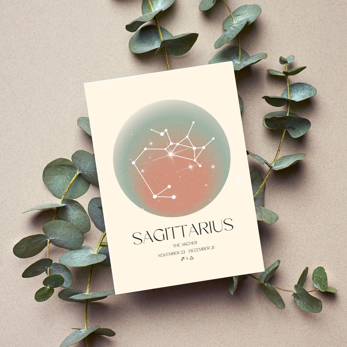 Sagittarius The Archer Zodiac Constellation Aura Circle Poster - Image 2