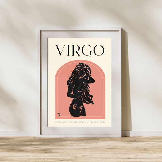 Virgo Print Horoscope Zodiac Art Astrology Art Star Sign Horoscope Art Virgo Poster Virgo Gift