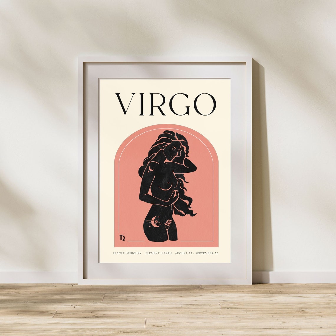 Virgo Zodiac Goddess Celestial Woman Astrology Star Sign Poster Art
