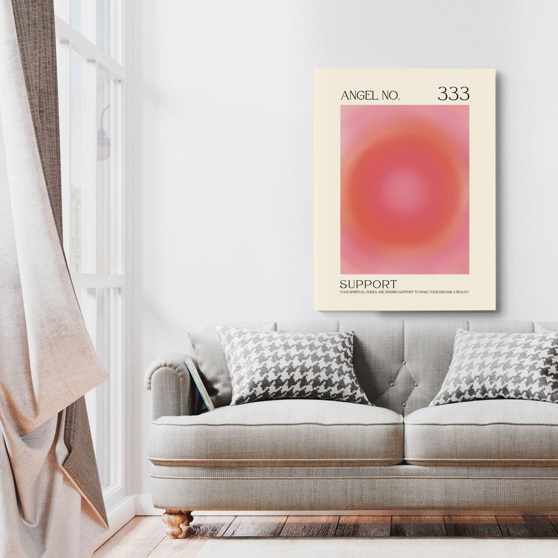 Angel Number 333 Support Spiritual Aura Gradient Glow Art Poster - Image 2