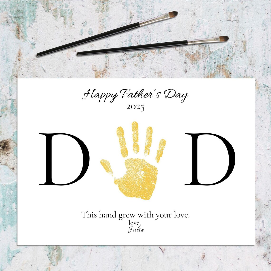 Personalized Father's Day Handprint Craft, Dad Gift Art Print - Image 3