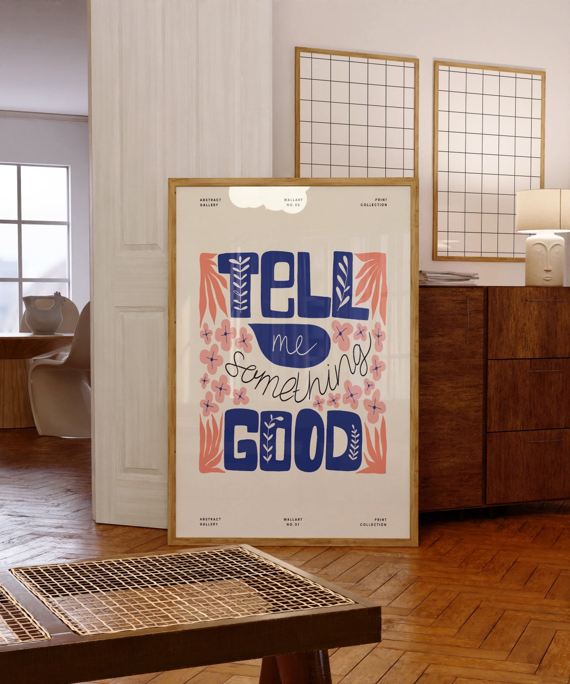Tell Me Something Good Floral Typography Uplifting Quote Poster - Image 5