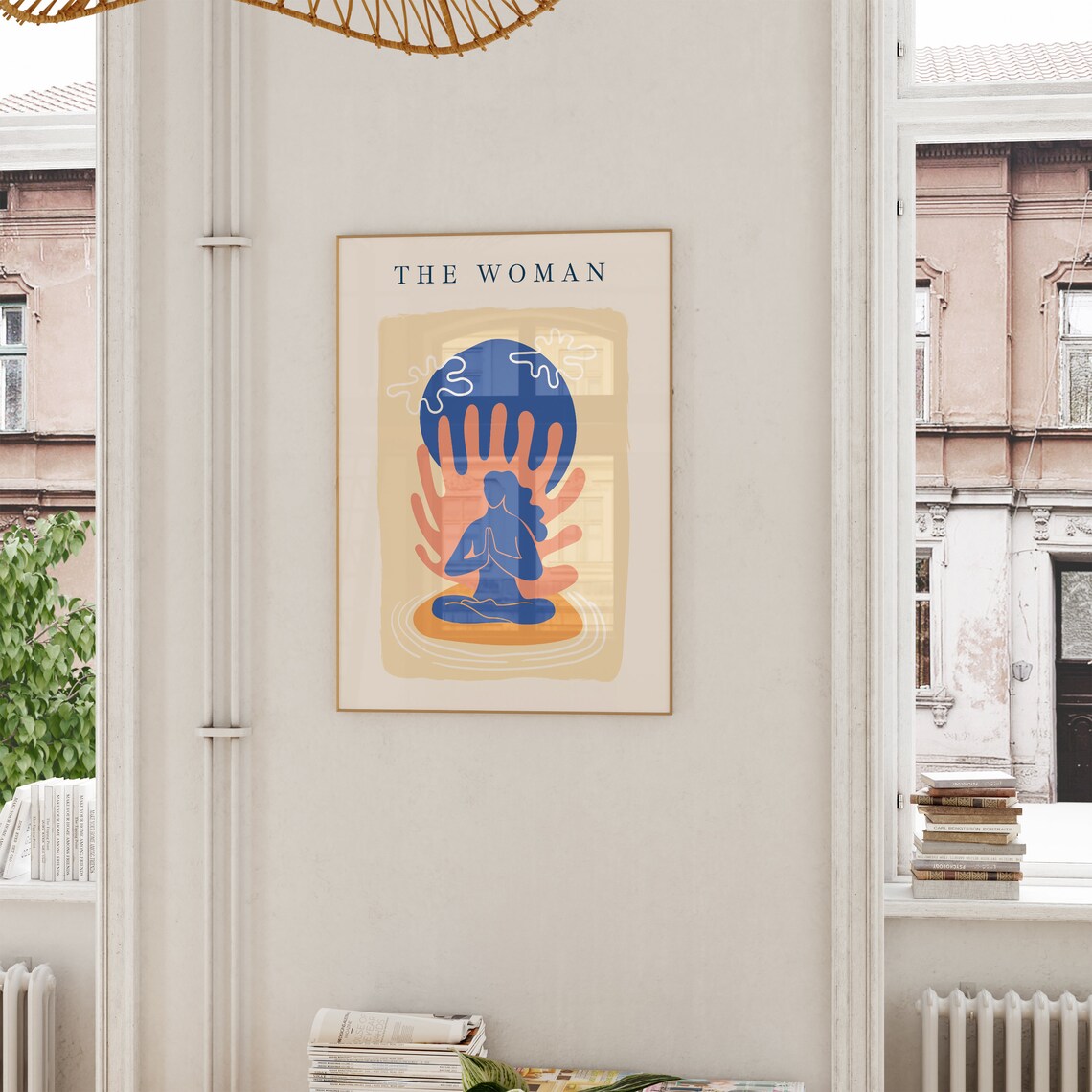 The Woman Meditating Sun Abstract Modern Empowering Art Poster - Image 6