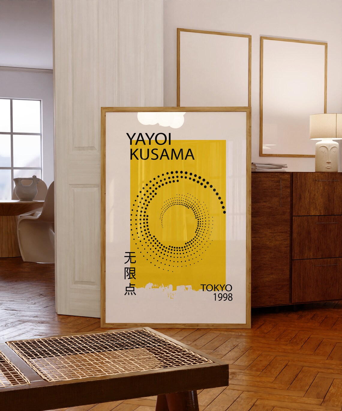 Yayoi Kusama 1998 Yellow Dotted Spiral Tokyo Gallery Art Poster