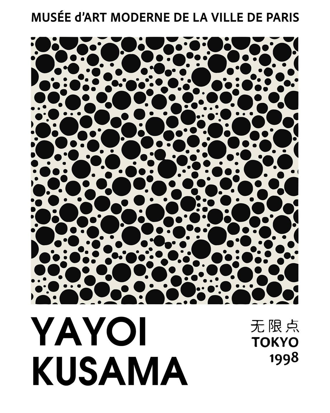 Yayoi Kusama Black Polka Dots Tokyo 1998 Museum Exhibition Poster - Image 5