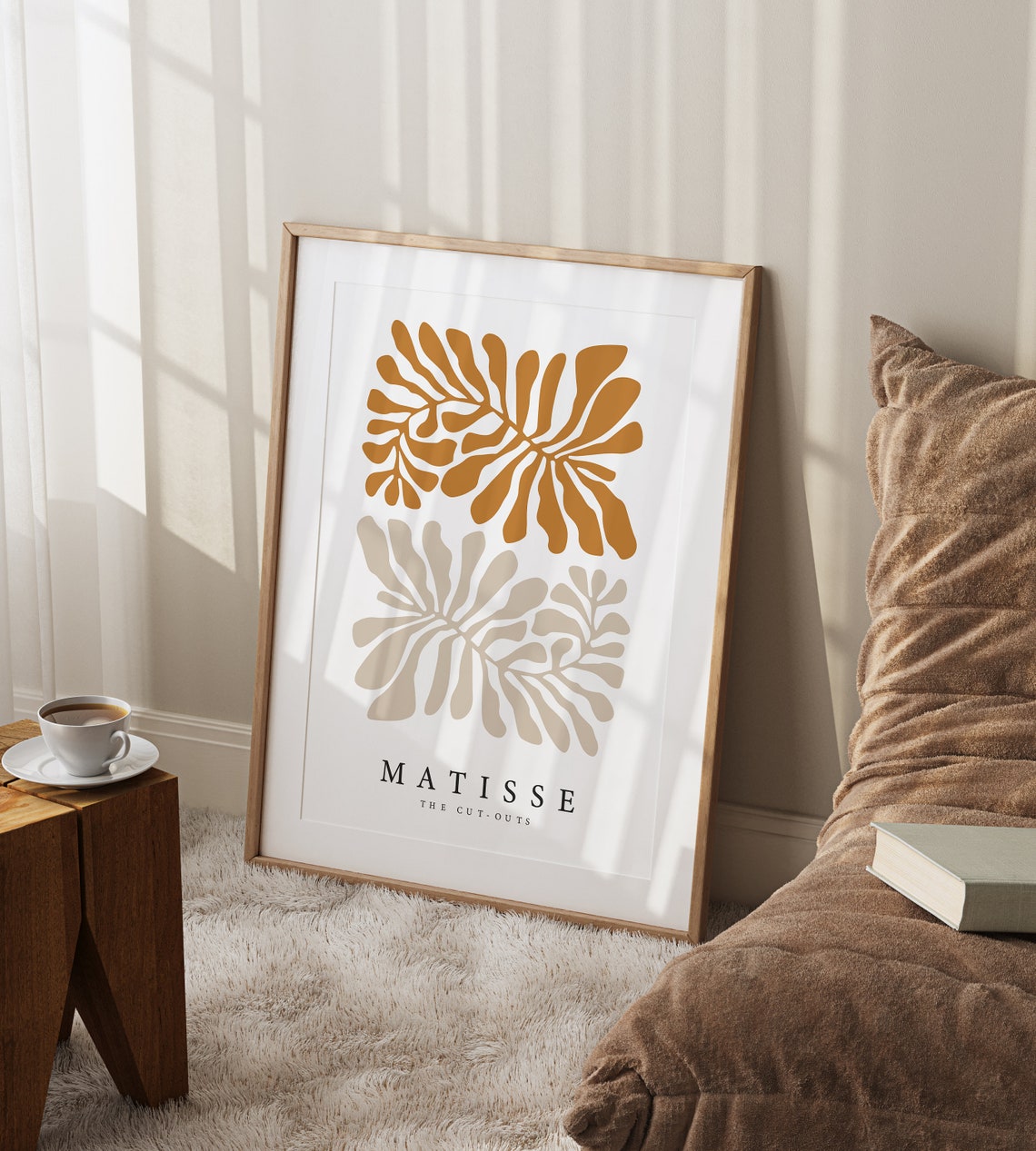 Matisse The Cut Outs Ochre Beige Leaf Duo Decorative Art Poster - Image 2