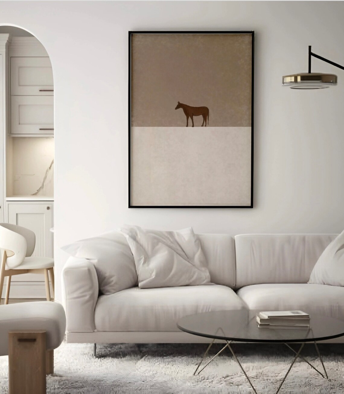 Minimalist Brown Horse Silhouette Modern Neutral Animal Art Poster - Image 3