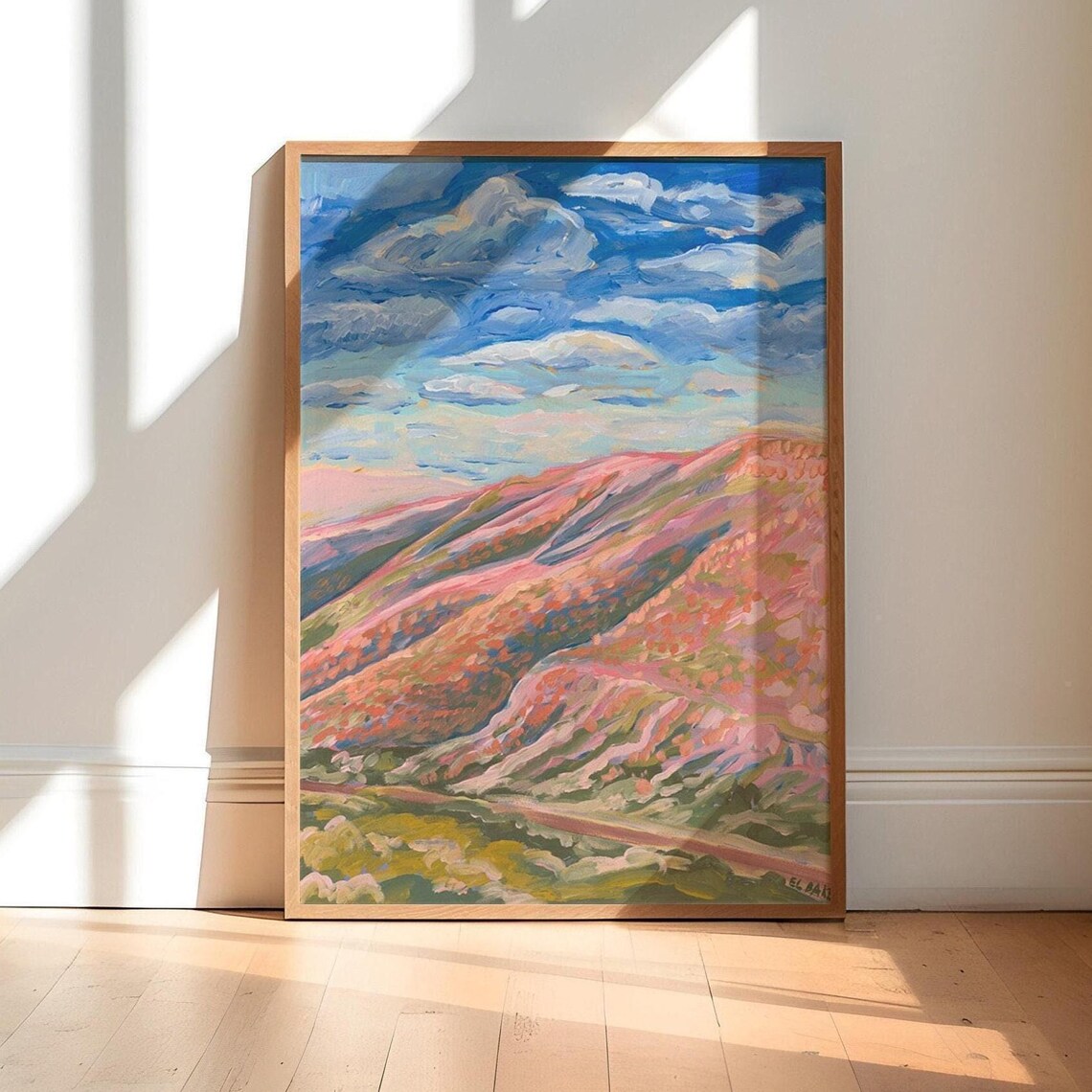 Pink Mountain Desert Vintage Southwestern Art Print