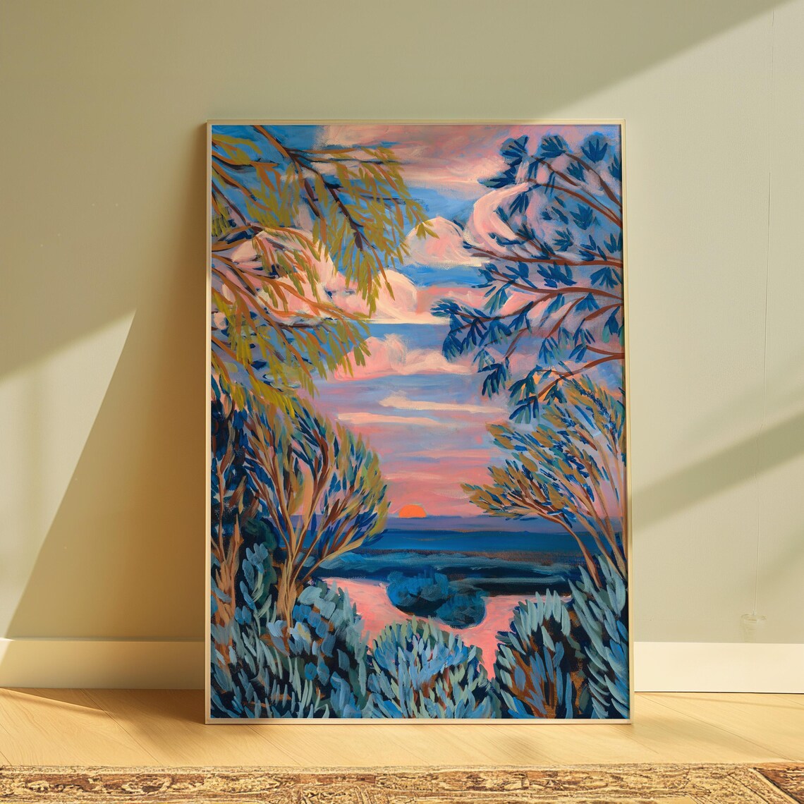 Texas Sunset Art Print, Vintage Southwestern Decor