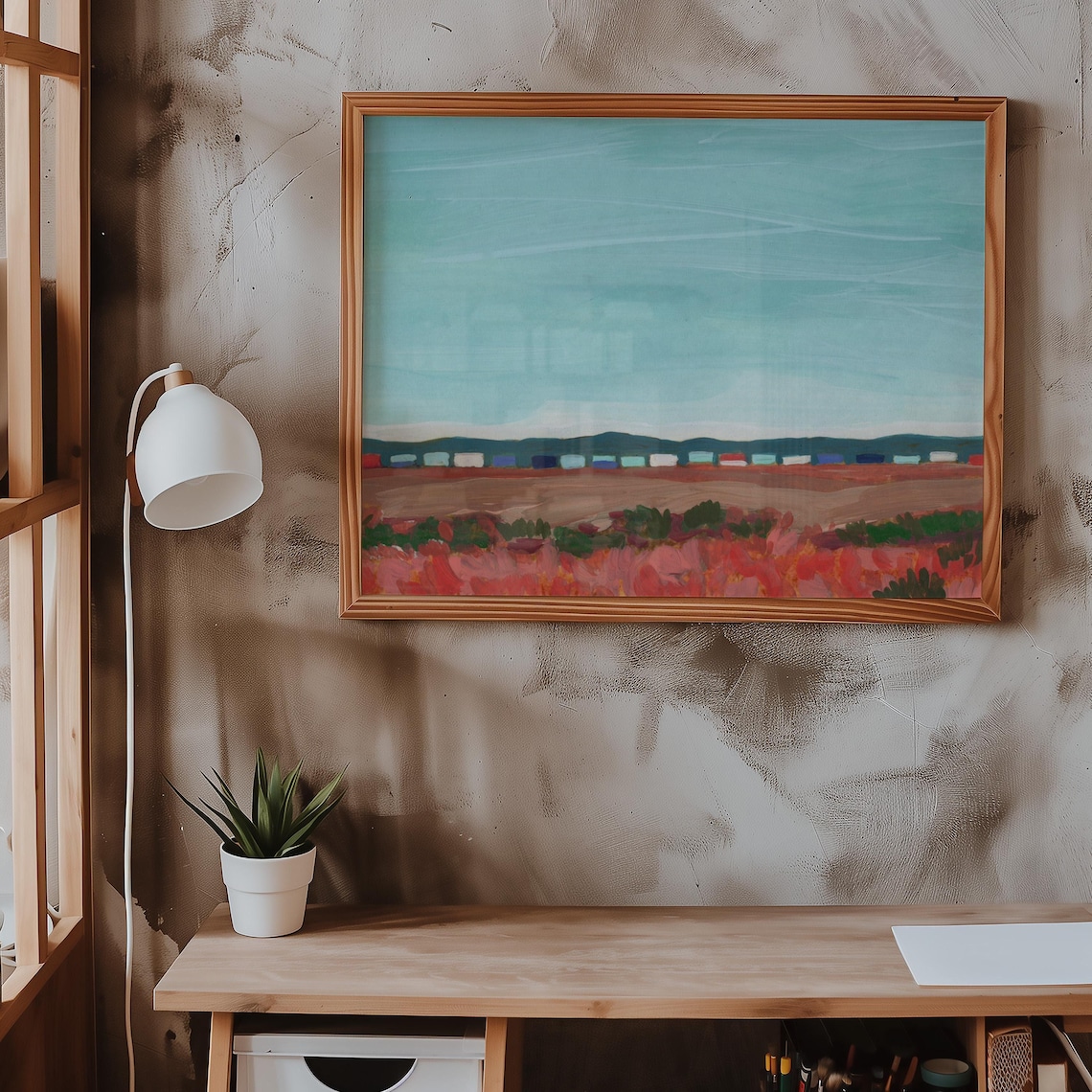 Marfa Texas Art Print, Abstract Desert Landscape