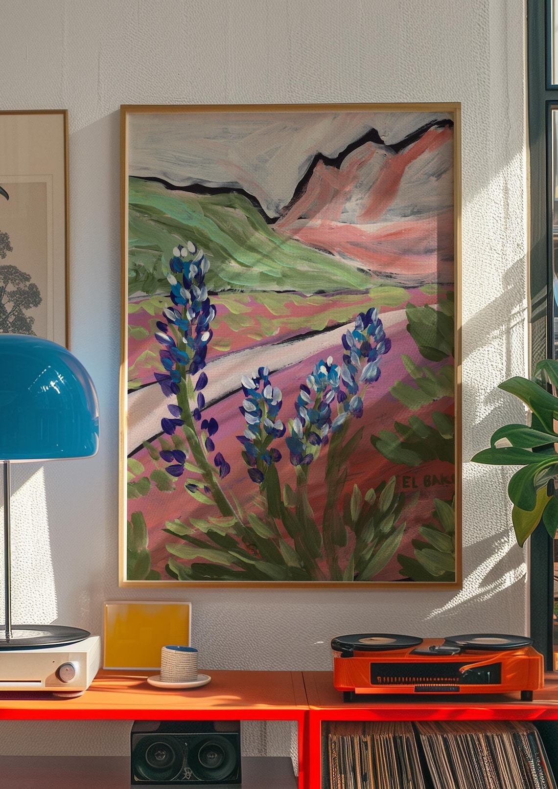 Bluebonnets Art Print, Texas Wildflower Abstract