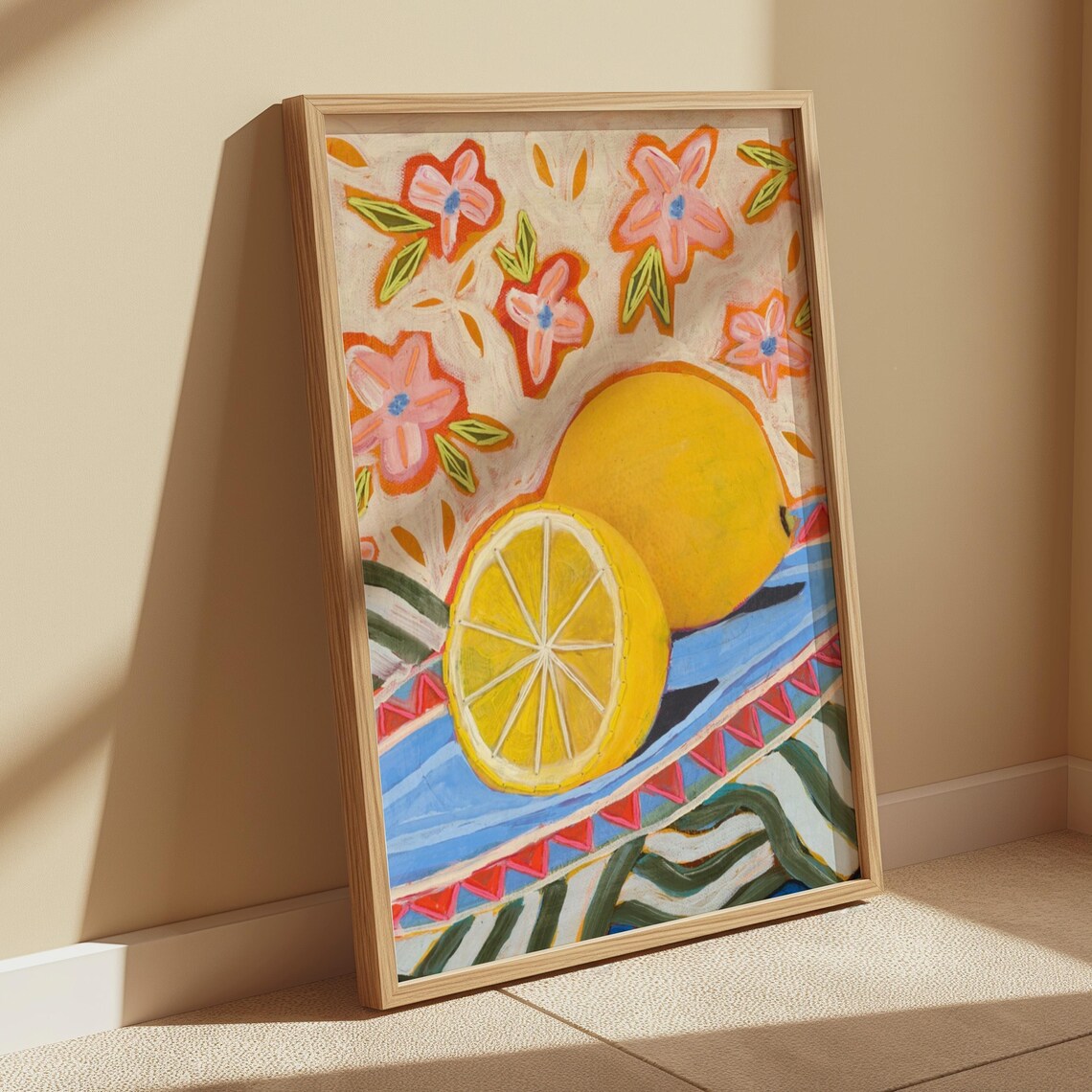 Lemon Giclee Print, Mid-Century Modern Kitchen Art